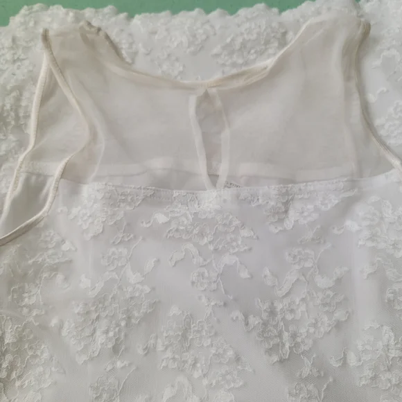 White Lace Cocktail Dress Sz 12 - Picture 4 of 8